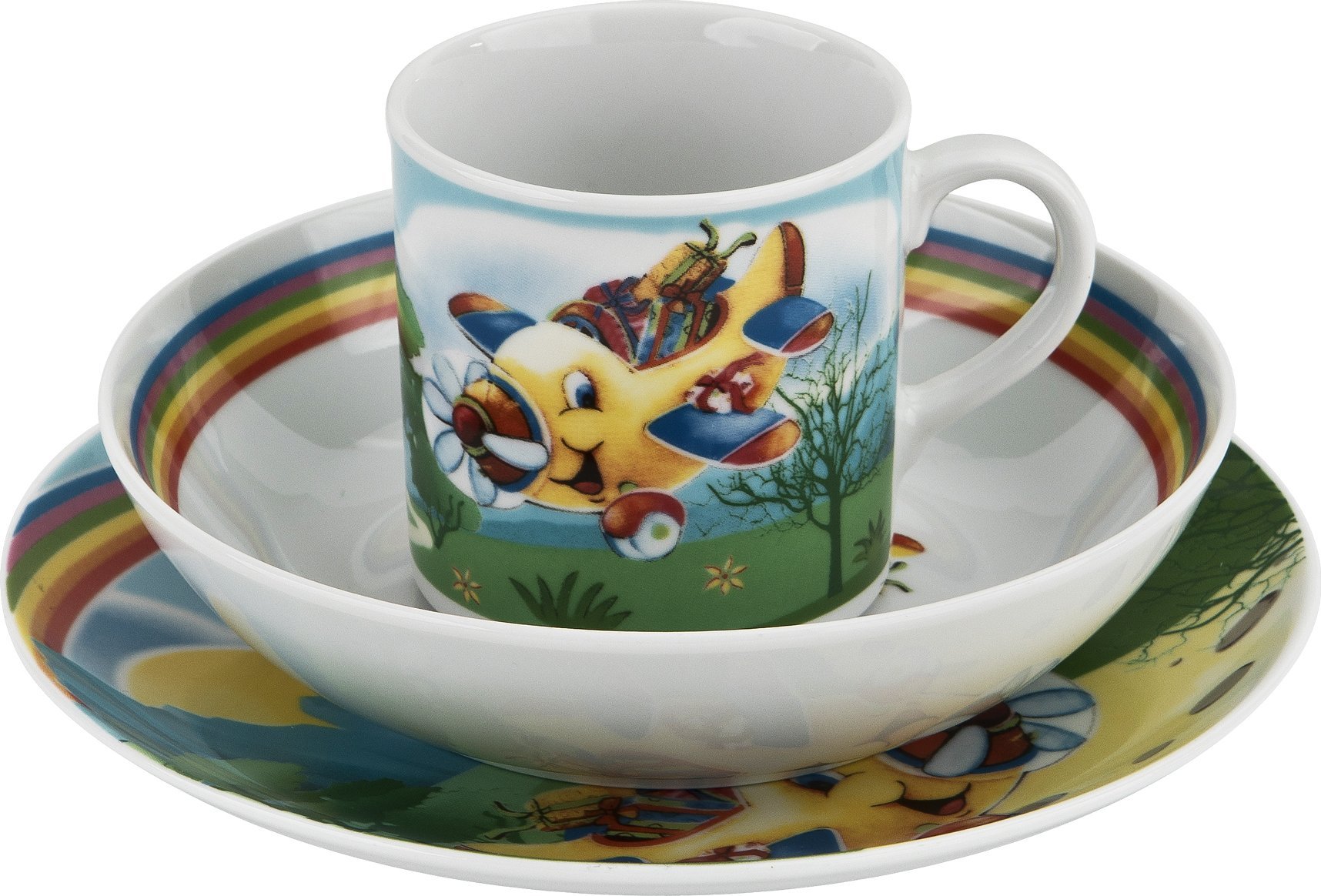 Lubiana Zestaw naczyń dla dzieci Samolocik porcelanowy