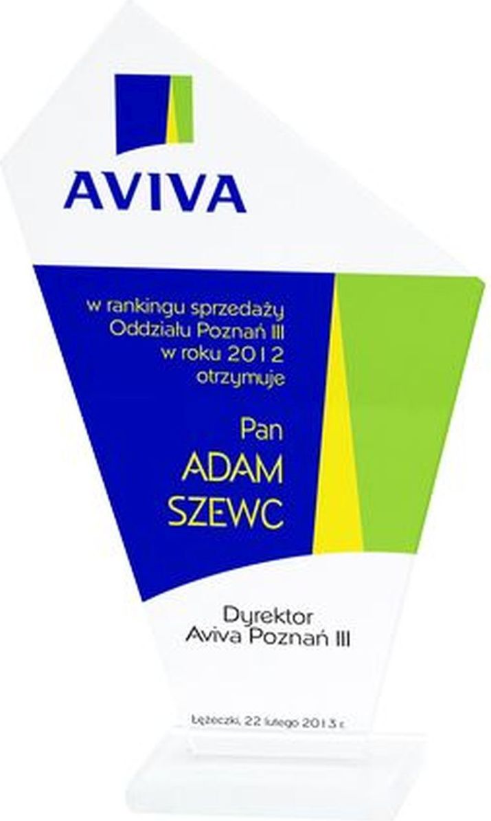 VS Trofeum szklanie z nadrukiem kolorowym LuxorJet