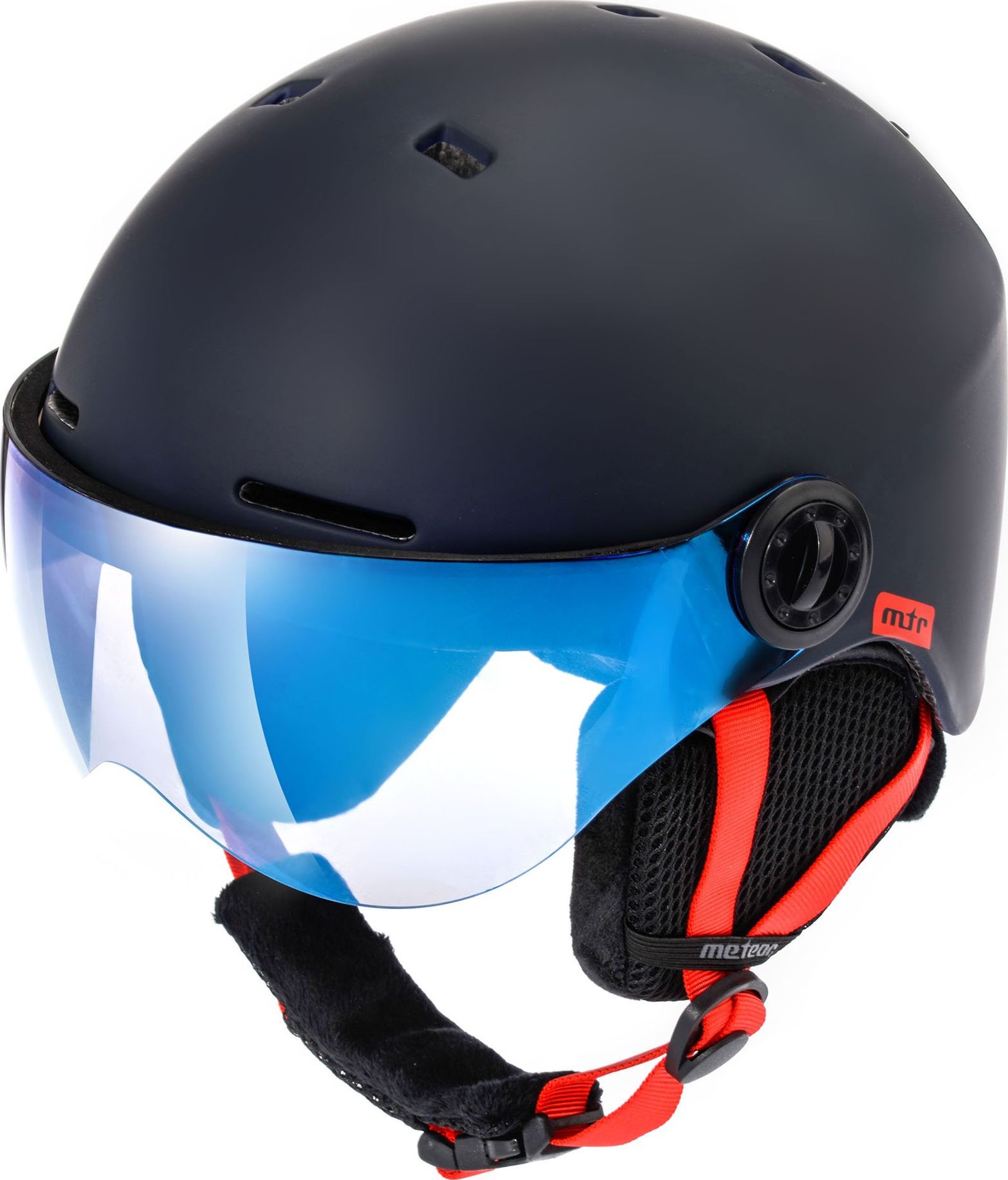 Meteor Kask narciarski z szybą FALVEN granatowy Meteor Rozmiar 53-55