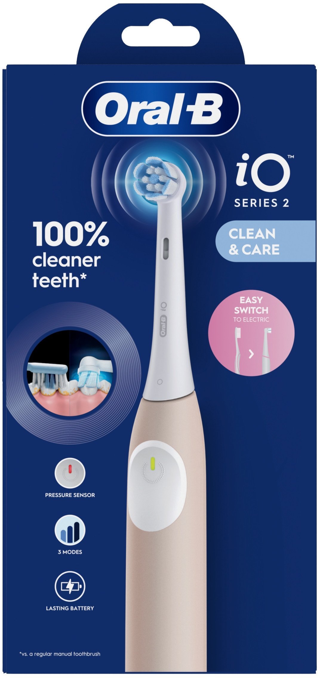 Braun iOS2.1C9.0P Oral-B iO2 Elektrinis Dantų Šepetėlis Calm Rožinė