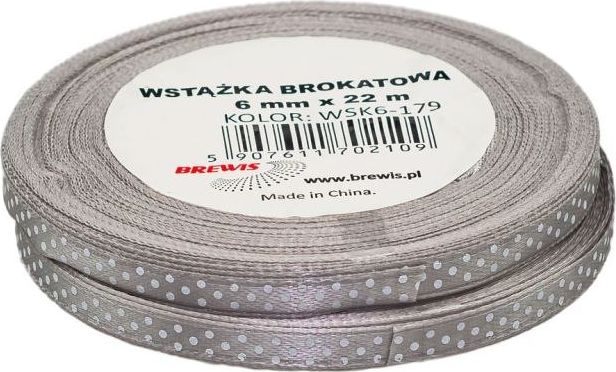 BREWIS Wstążka satynowa BREWIS kropki 6mm WSK6-179 Brewis