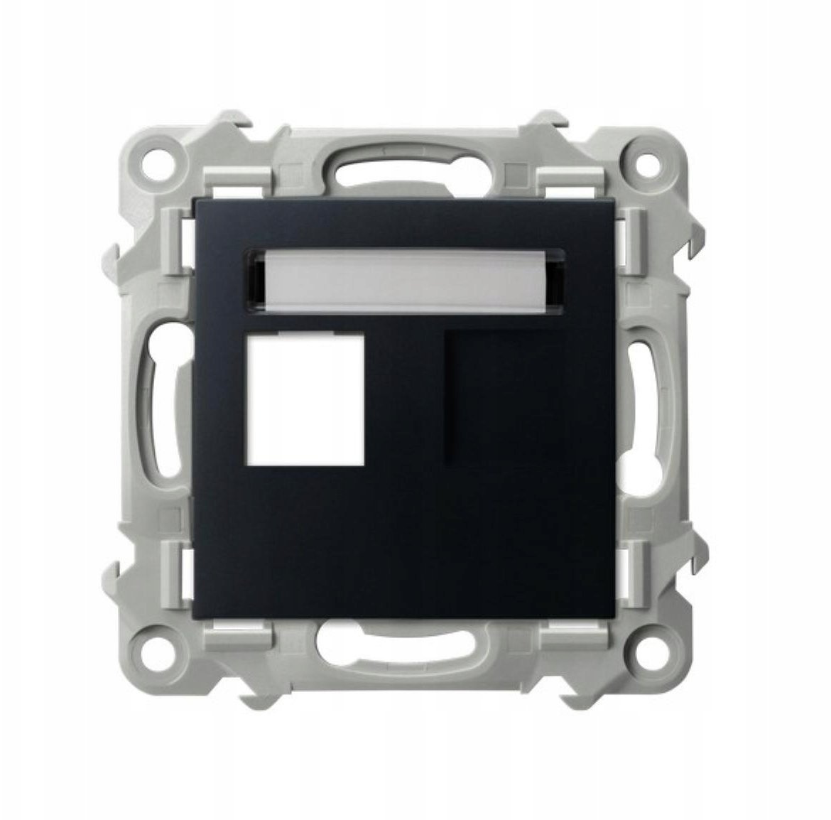 SZAFIR Obudowa gniazda pojedynczego typu Keystone prosta czarny metalik GPK-1Z/p/33