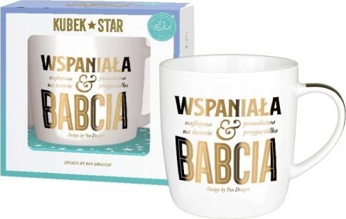 Pan Dragon Kubek na dzień babci biały na prezent 300 ml