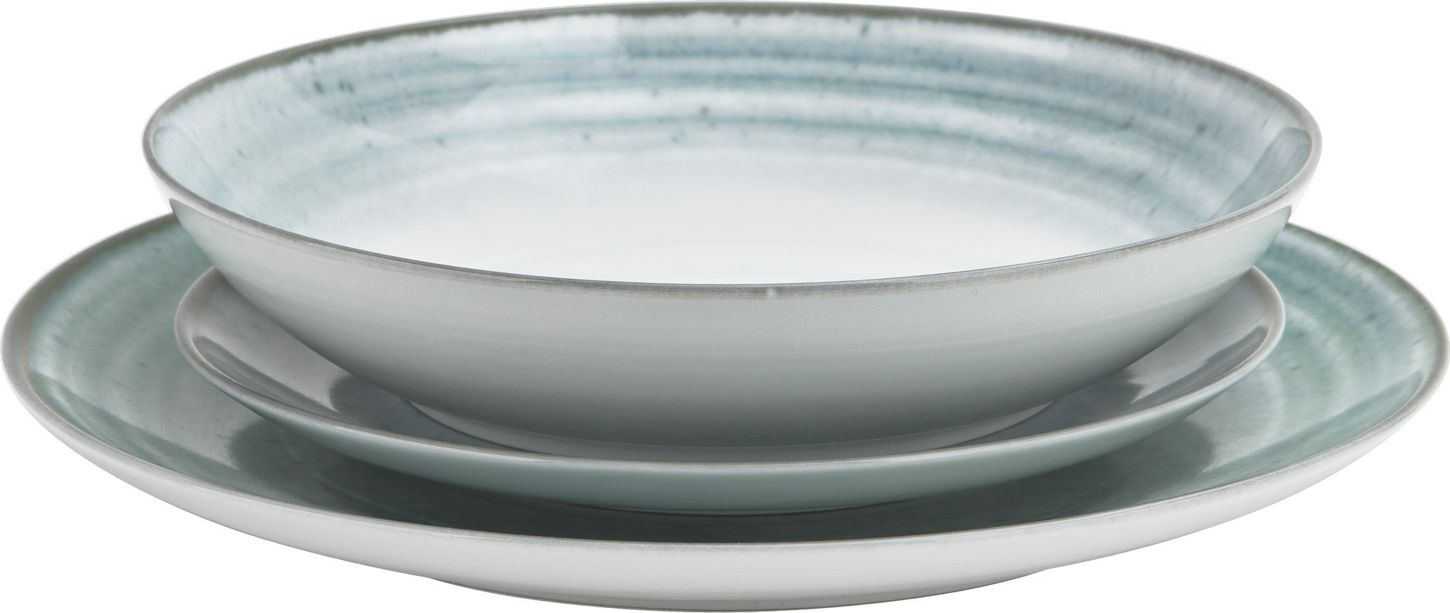 Lubiana Komplet talerzy dla 6 osób Boss Zielony N003 18 el.