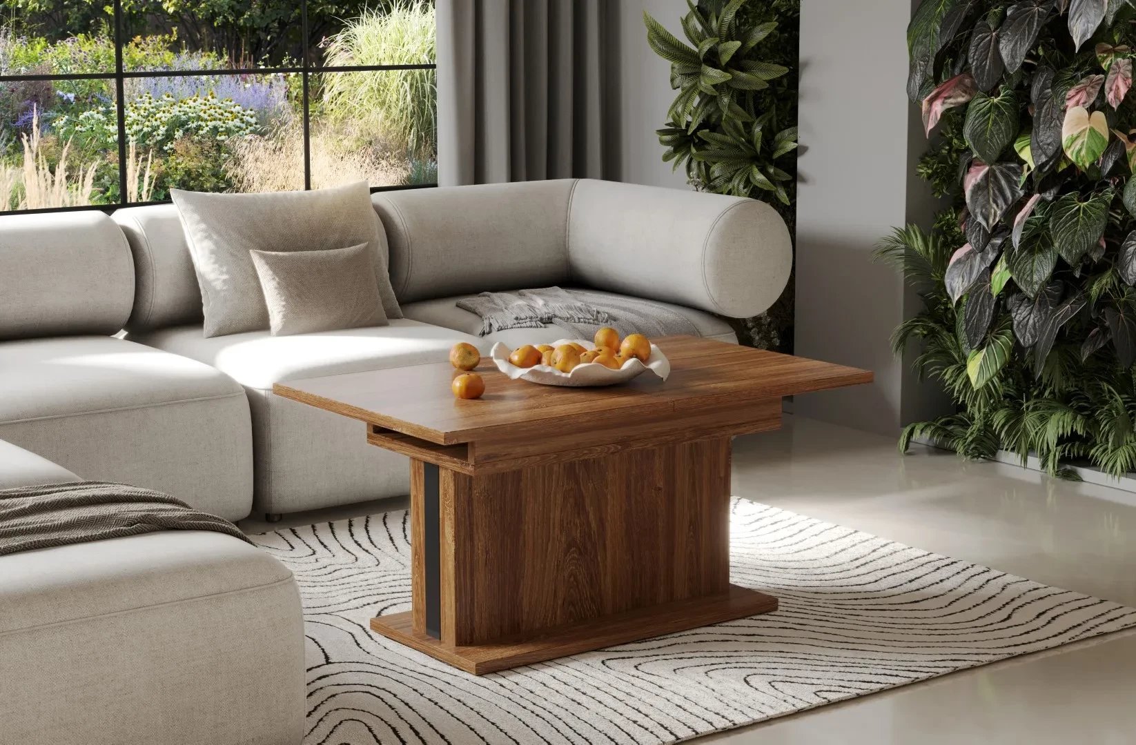 Ława rozkładana podnoszona SOLARIS 110(170)x65 dąb stirling ENDO