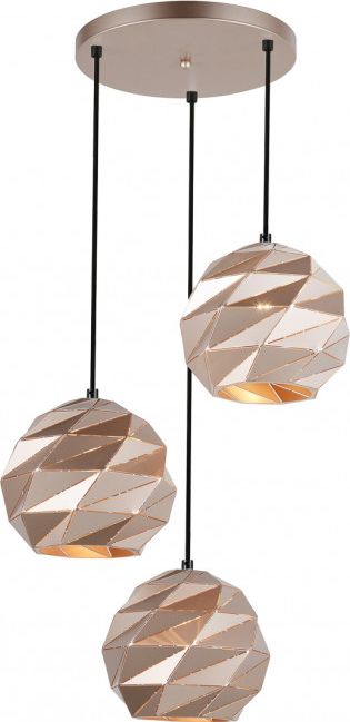 Lampa wisząca Italux Lampa wisząca złota Italux Palermo PND-2424-3S-GD