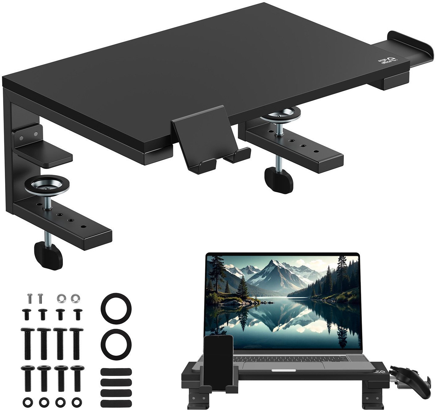 Podstawka pod laptop / monitor Ergo Office, max. obciążenie 20kg, dla przekąt. 13-32", czarna, ER-303 B