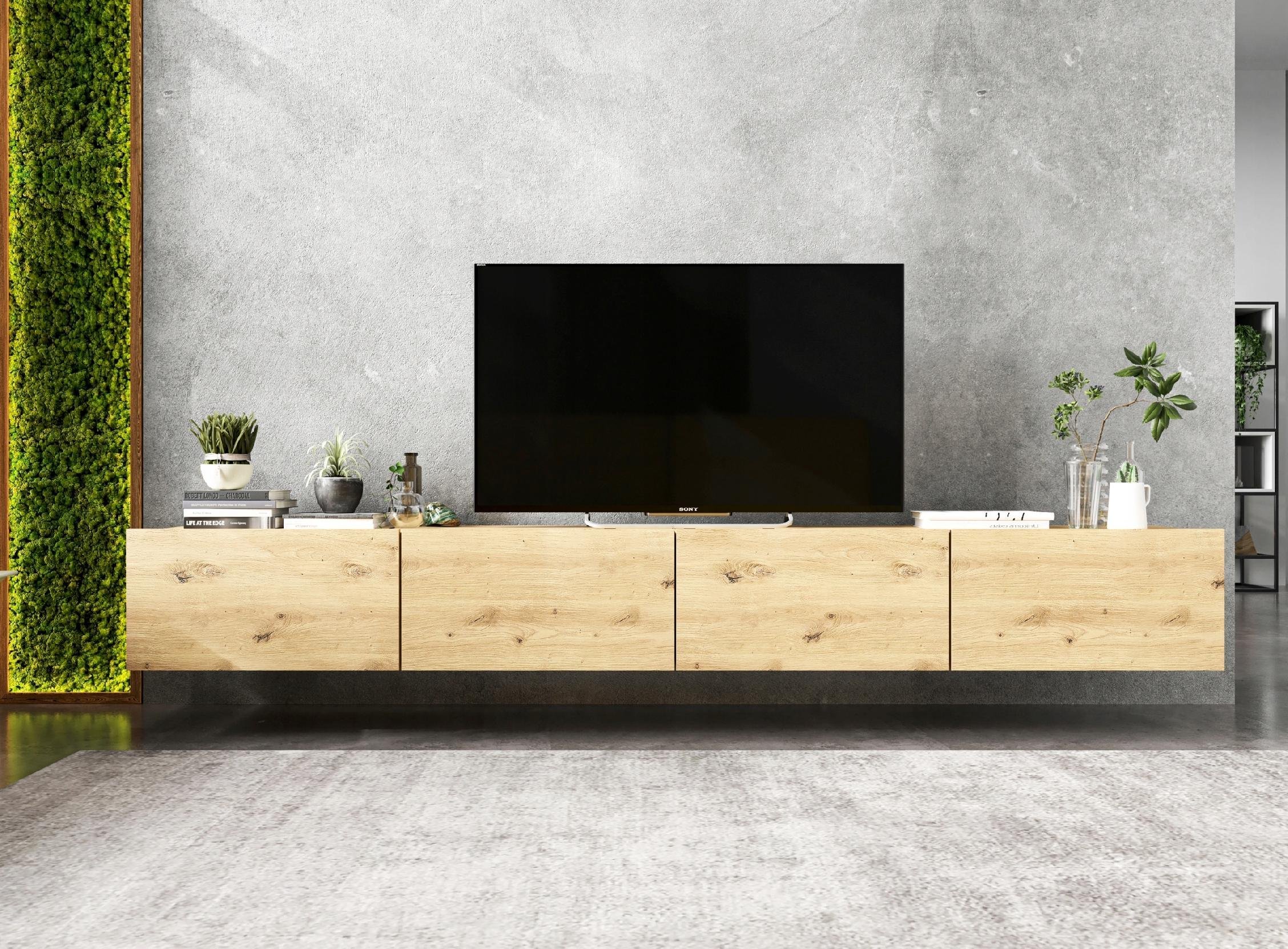 Meble Lindner Wisząca Szafka RTV Loft artisan komoda RTV 240cm