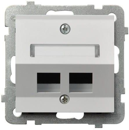 Ospel Obudowa gniazda komputerowego podwójnego skośna biała (GPK-2RS/p/00)