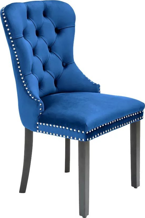 Elior Niebieskie welurowe krzesło - Erega