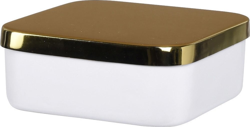 Home Styling Collection Pojemnik do przechowywania, metalowy organizer, kwadratowy, 13 cm, kolor biały
