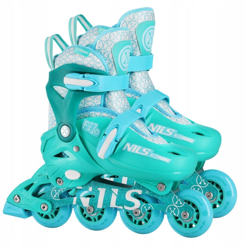 Rolki Nils Extreme NA13102 rekreacyjne regulowane turkusowe r. 30-33