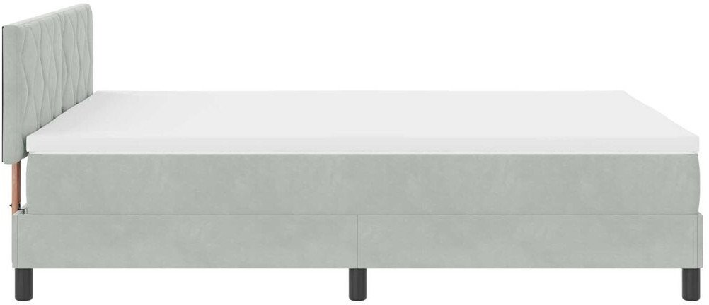 Stelaż łóżka z materacem i oświetleniem LED jasnoszary 140x200 cm aksamitny