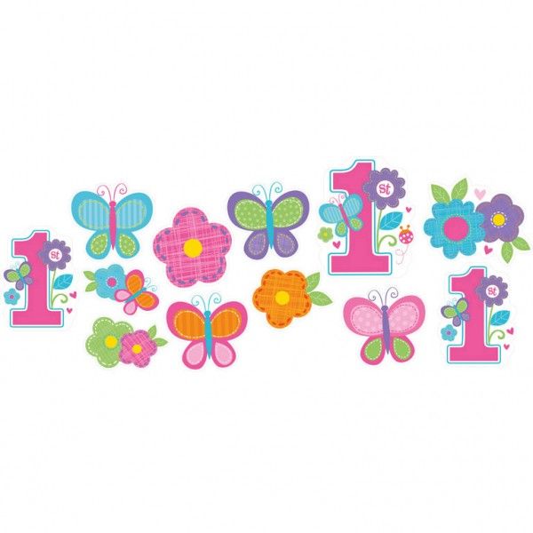 AMSCAN Dekoracja papierowa Dziewczynka, 12 elementów (190281)