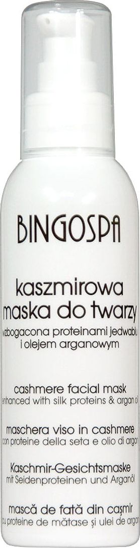 BingoSpa Kaszmirowa maska do twarzy wzbogacona proteinami jedwabiu i olejem arganowym