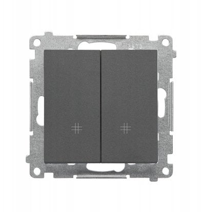 Kontakt-Simon Podwójny łącznik krzyżowy moduł 10 AX, 250 V~, szybkozłącze grafitowy mat TW7/2.01/116