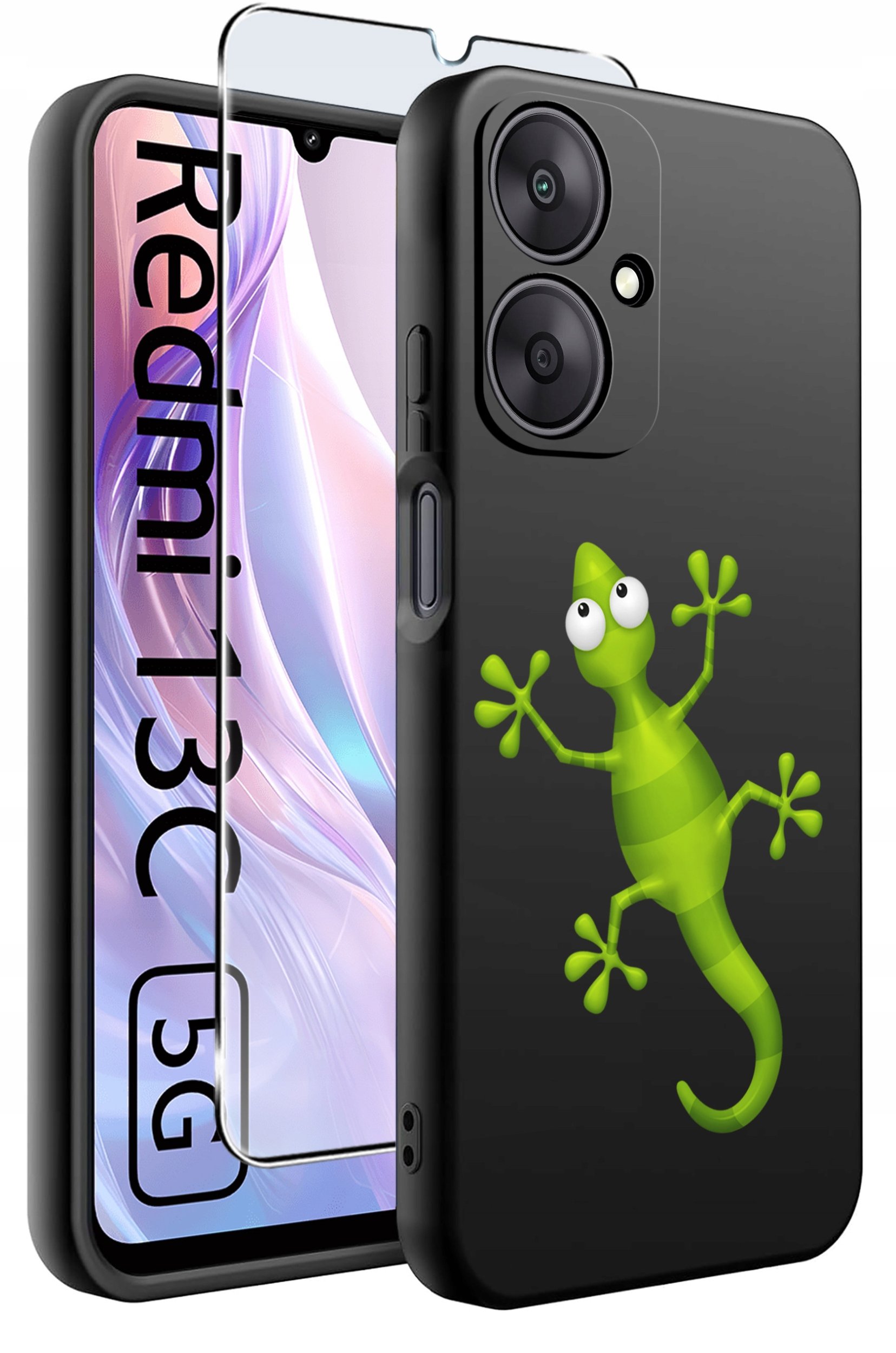 ETUI do Xiaomi Redmi 13C 5G WZORY |SILIKONOWE MATT CASE +SZKŁO HARTOWANE 9H