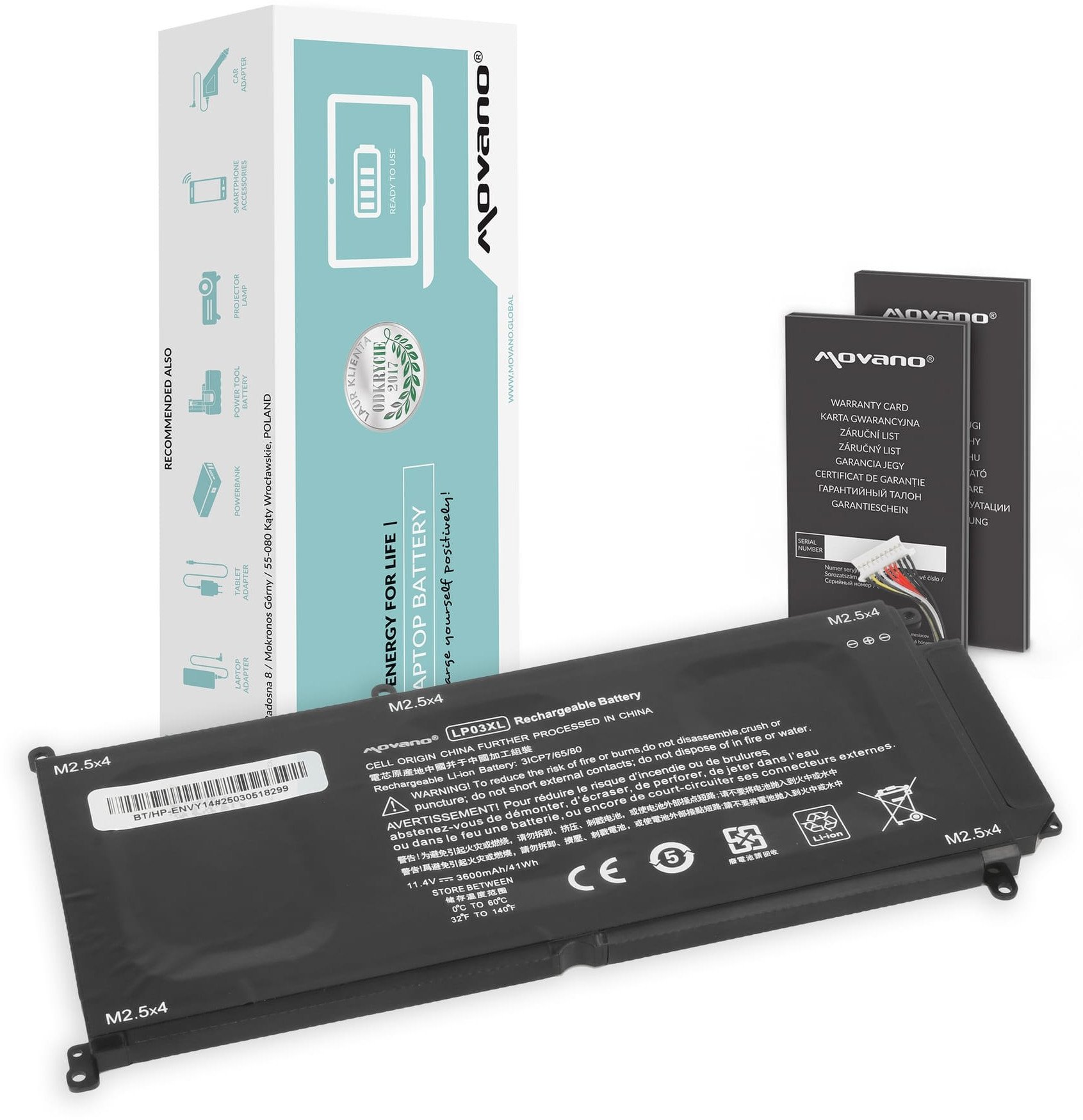 Bateria Movano do HP Envy 14-J, 15-AE, M6-P