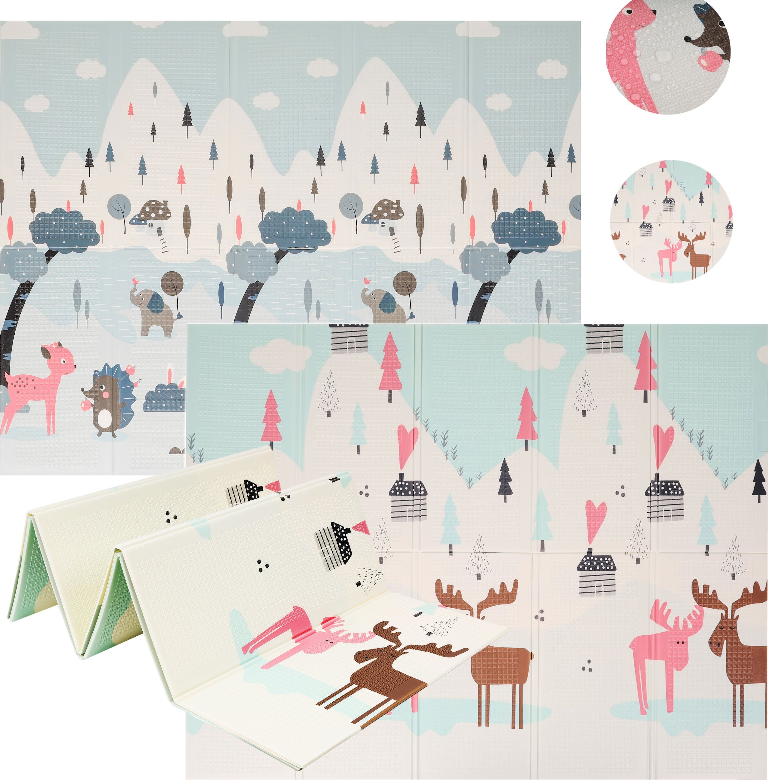 Coil Coil mata edukacyjna piankowa duża dwustronna składana dla dzieci 180x200 zima