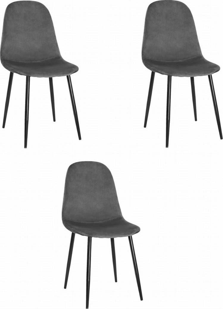 Leobert Krzesło COMO - ciemny szary aksamit x 3