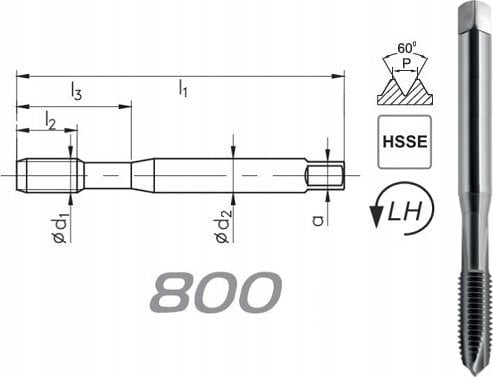 Fanar GWINTOWNIK M 8 DIN-371B LH (6H) HSSE 800