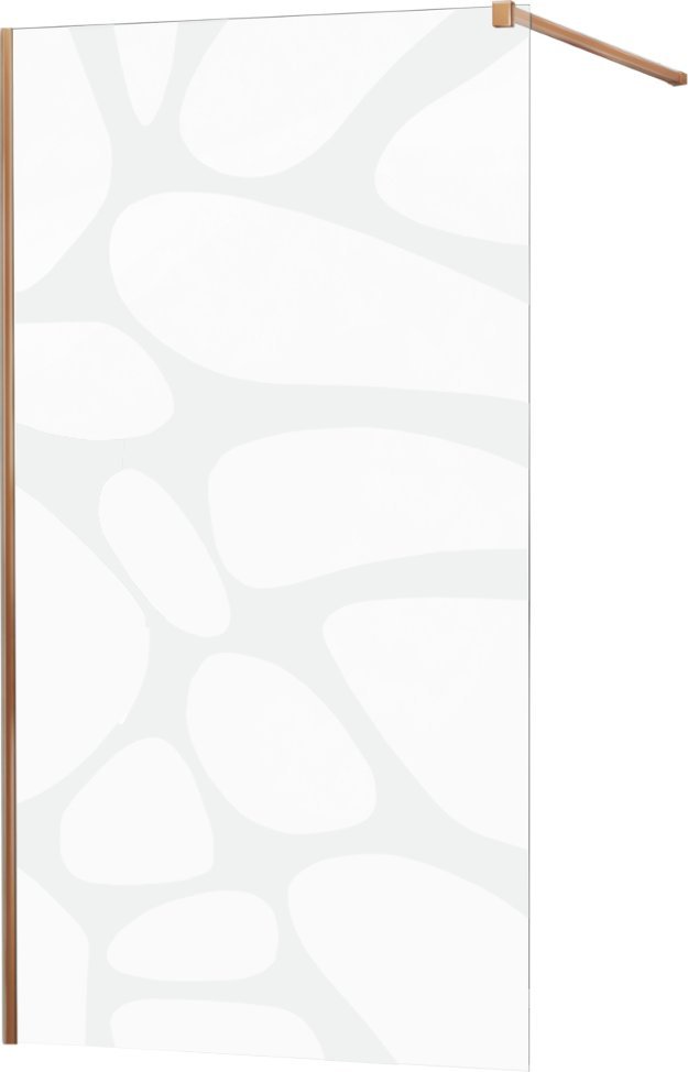 Mexen Mexen Kioto ścianka prysznicowa 80 x 200 cm, transparent/biały wzór 8 mm, różowe złoto - 800-080-101-60-97