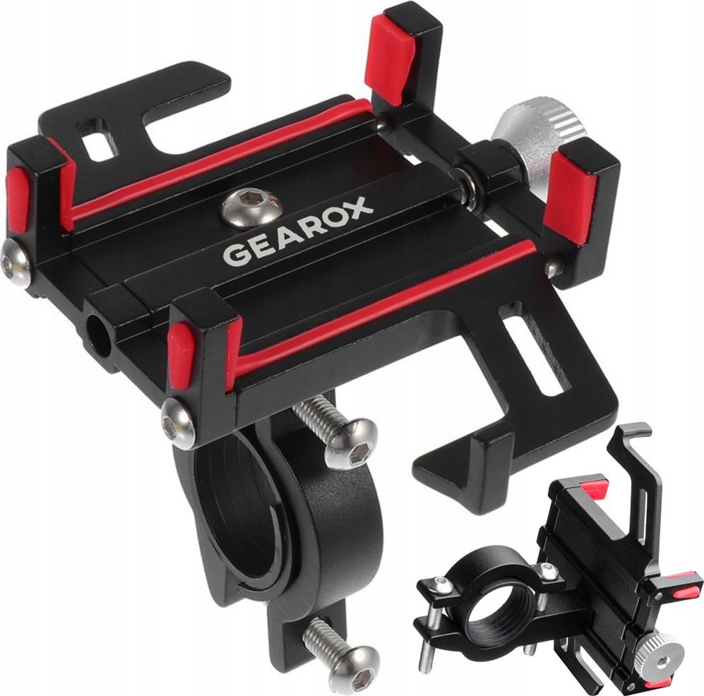 Korbi UCHWYT ROWEROWY NA TELEFON MONTOWANY NA KIEROWNICĘ ALUMINIOWY GEAROX GXR-1