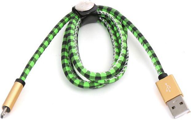 Kabel USB Platinet USB-A - microUSB 1 m Zielony (PUCLC1G)