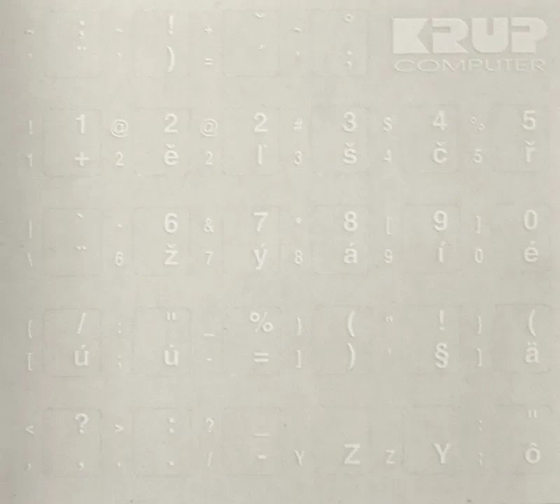 Naklejki na klawiature Logo na klawiatur�, bia�e, czesko-s�owackie, do notebooka, cena za 1 szt