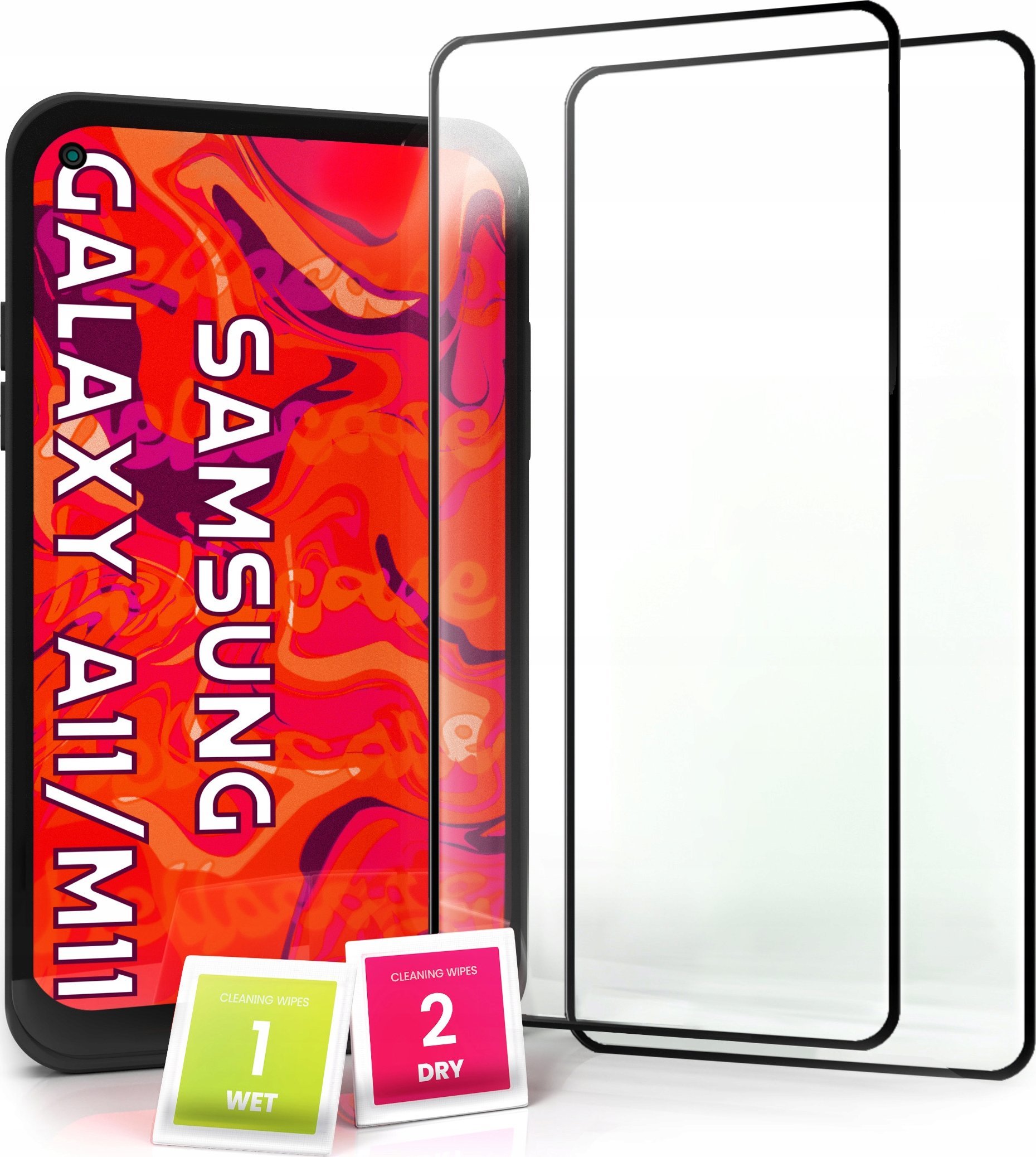 Hello Case 2-pak Szkło Hartowane do Samsung Galaxy A11 / M11 Pełne Na cały ekran 5D 9H