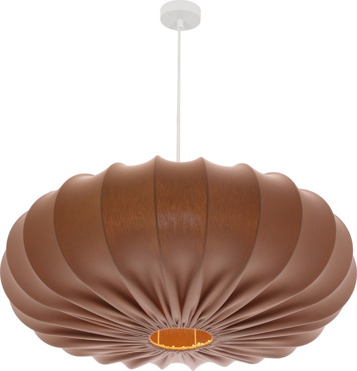 Lampa wisząca CAFEE' lampa wisząca 66cm biały 1x40W E27 abażur mokka