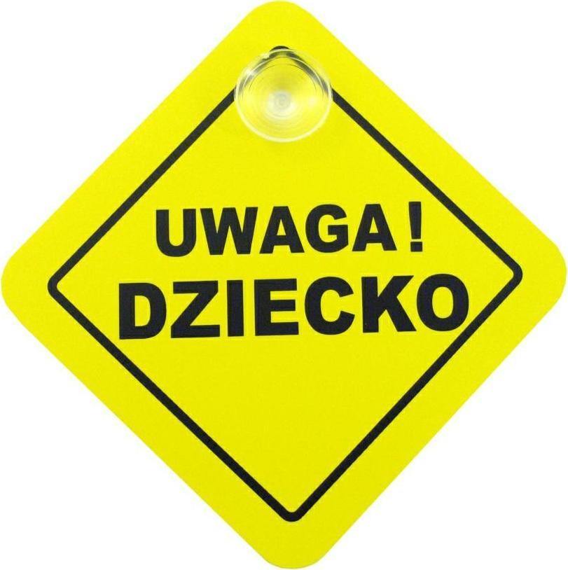 Carcommerce NAKLEJKA NA PRZYSSAWKĘ UWAGA DZIECKO