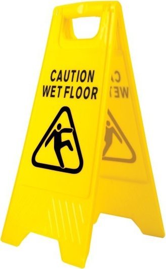 Portwest HV20 "Caution Wet Floor" - MOKRA PODŁOGA znak (stojak) ostrzegawczy język angielski.