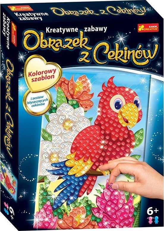 Ranok Kolorowa Papuga obrazek z cekinów Kreatywne Zabawy Ranok