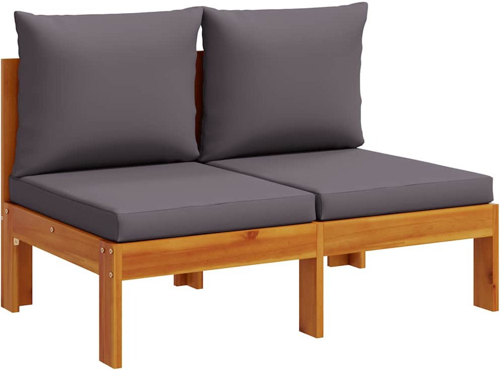 Sofa ogrodowa bez podłokietników, z poduszkami, 2-osobowa