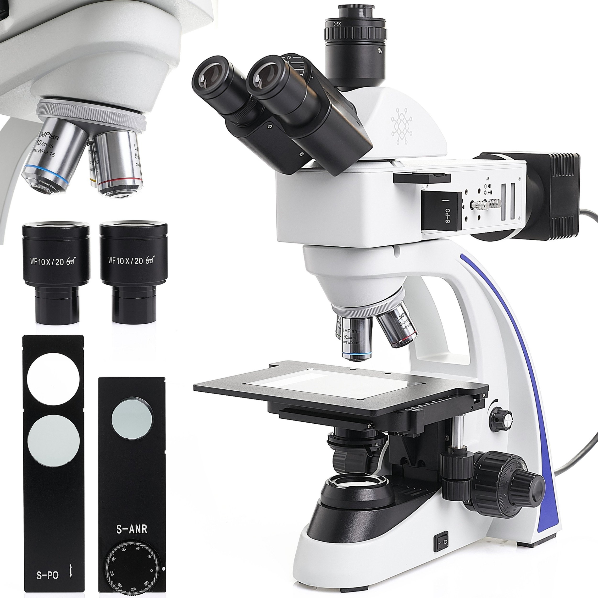 Profesjonalny Mikroskop Metalurgiczny Trinokularowy Techrebal MT1 LED 500x