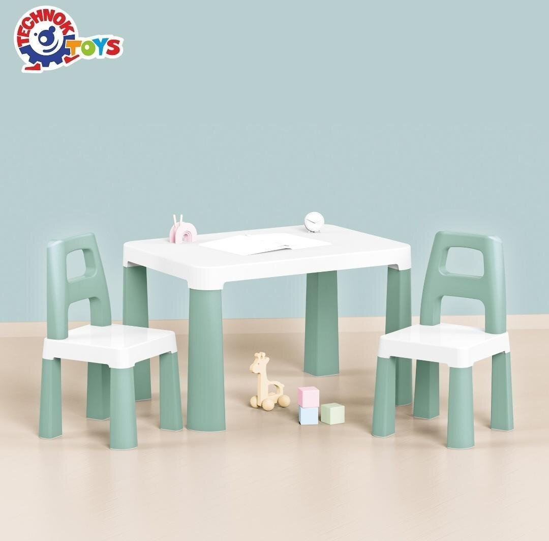 Stół dziecięcy zielony z dwoma krzesełkami