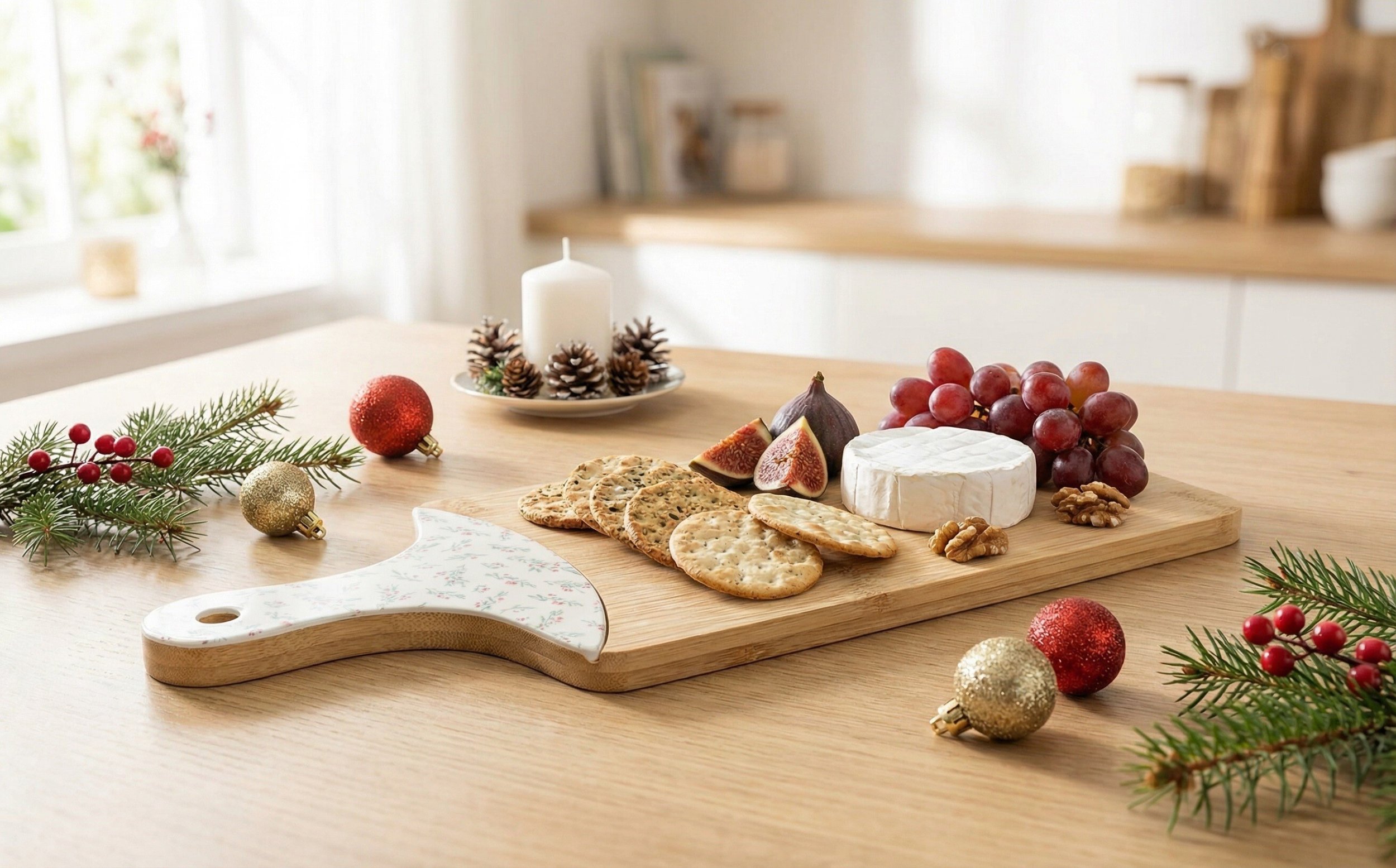 Deska bambusowa 15x39 cm Xmas L Pink