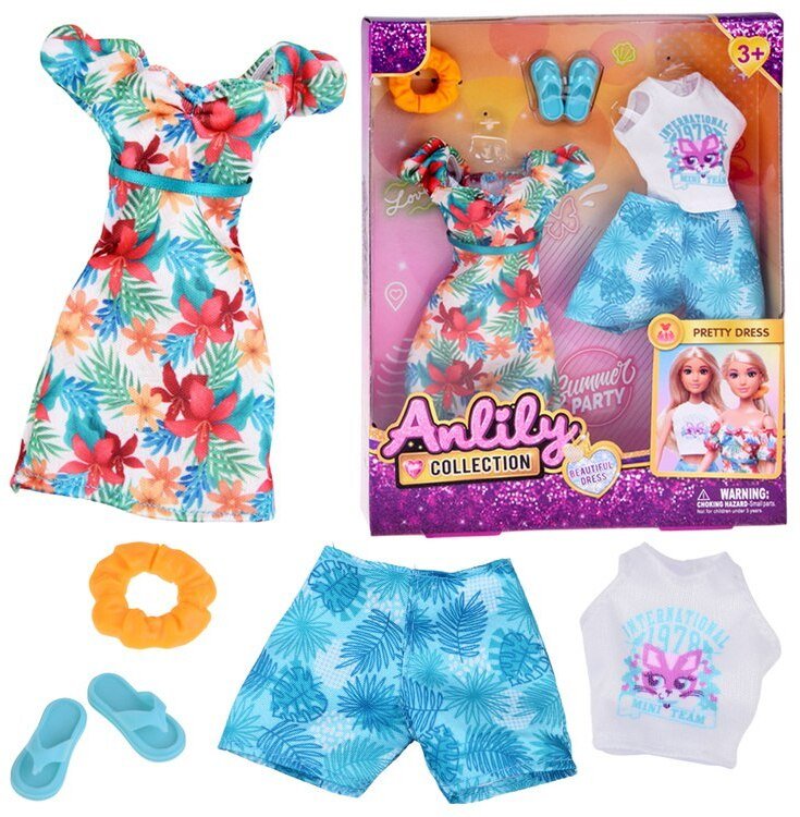 Zestaw ubranka dla lalki wakacyjne stylizacje sukienka dodatki ZA5706 EDUKAMP