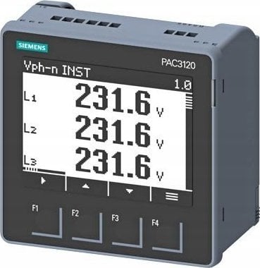 Siemens Miernik parametrów sieci PAC3220 z licznikiem energii x/1A lub x/5A AC MODBUS TCP/IP 24-60 V DC / 100-250V 7KM3220-1BA01-1EA