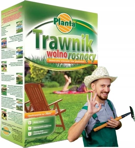 Nasiona trawy 0,9kg Uniwersalna mieszanka traw Trawnik wolno rosnący