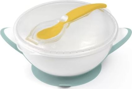 BABY ONO 1063/04-MISECZKA DLA DZIECI I N IEMOWLĄT Z PRZYSSAWKĄ I ŁYŻECZKĄ