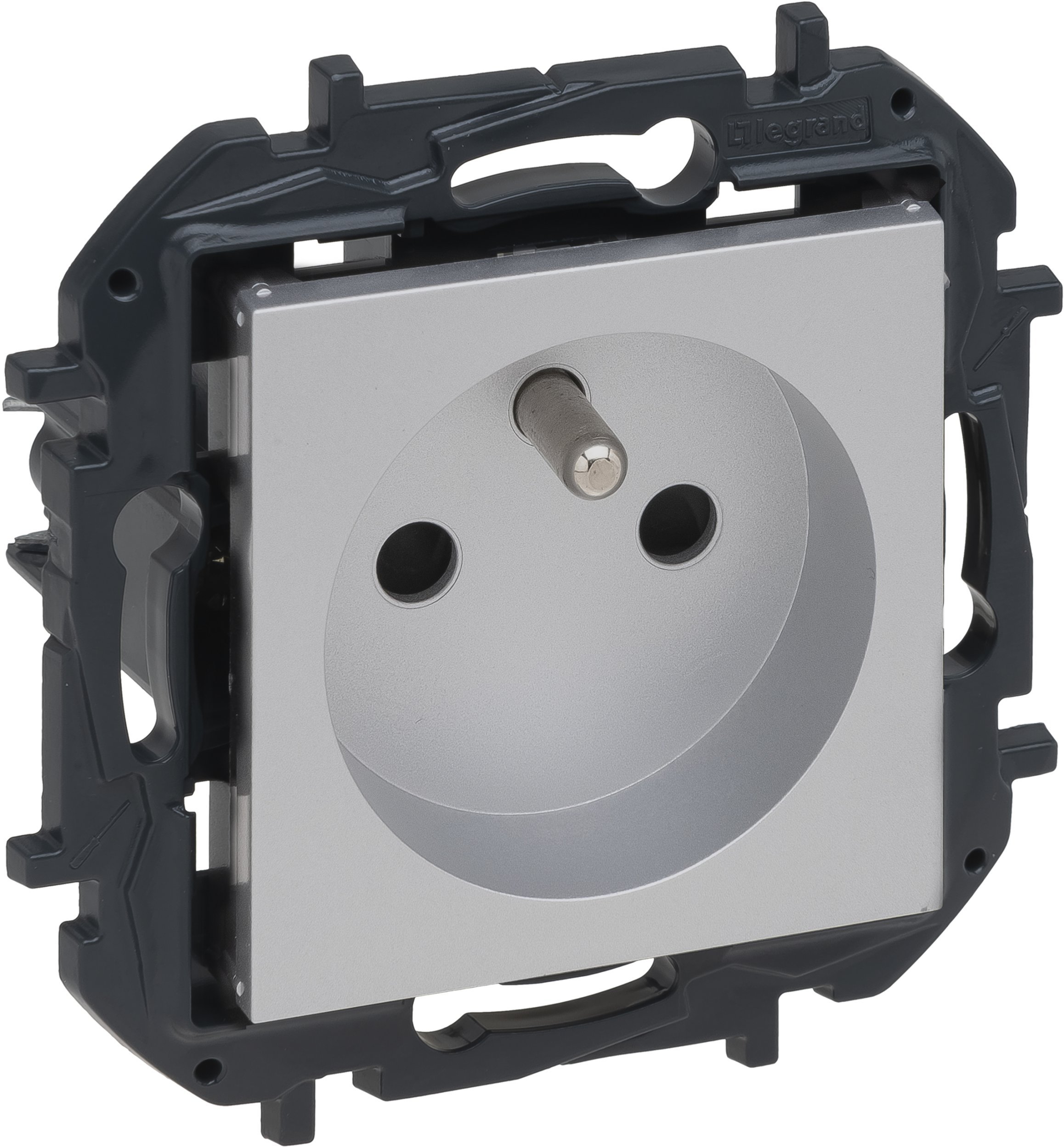 Legrand Niloe Step Gniazdo 2p+z, automatyczne zaciski, z przesłoną - kolor aluminiowy 863333B