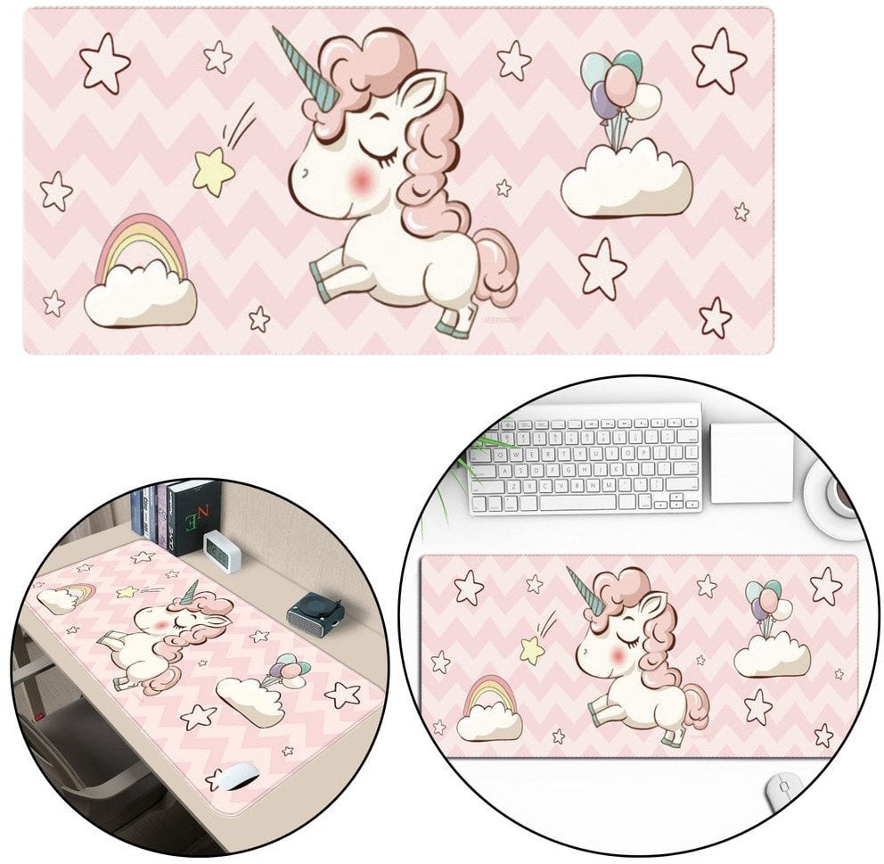 Podkładka Na Biurko Pod Klawiaturę Z Jednorożcem Gumowa 80 x 30cm