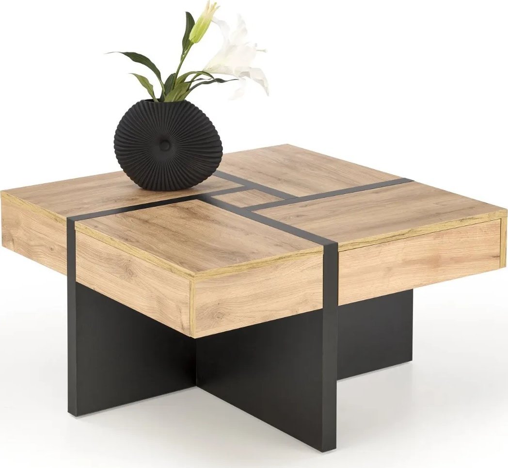 Halmar Stolik kawowy SEVILLA S 80x80 dąb craft/czarny HALMAR