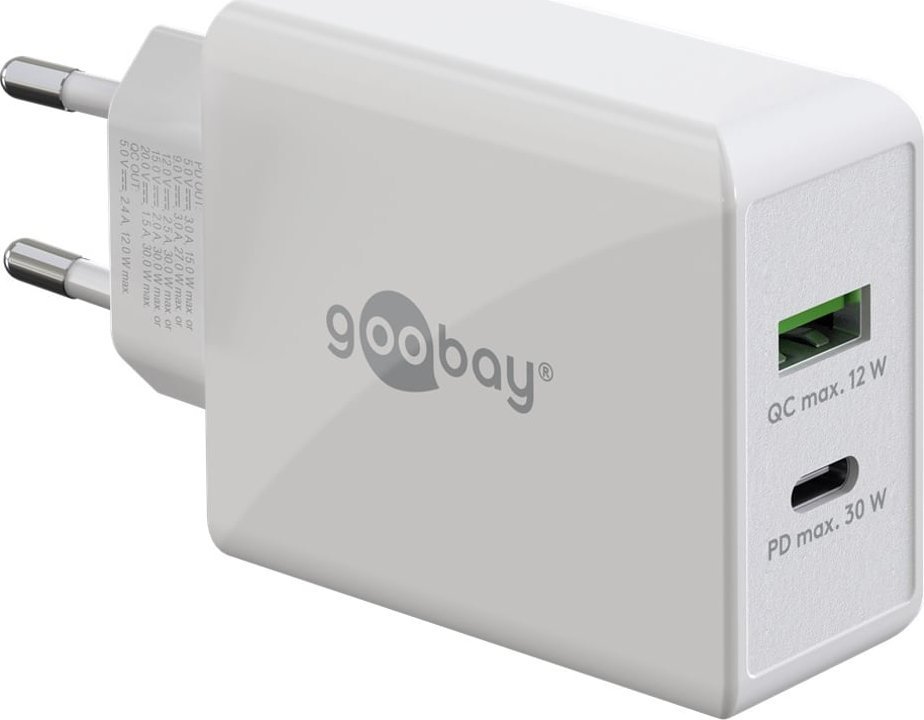 Ładowarka Goobay Goobay | Dual USB-C PD Fast Charger (30 W) | 61674