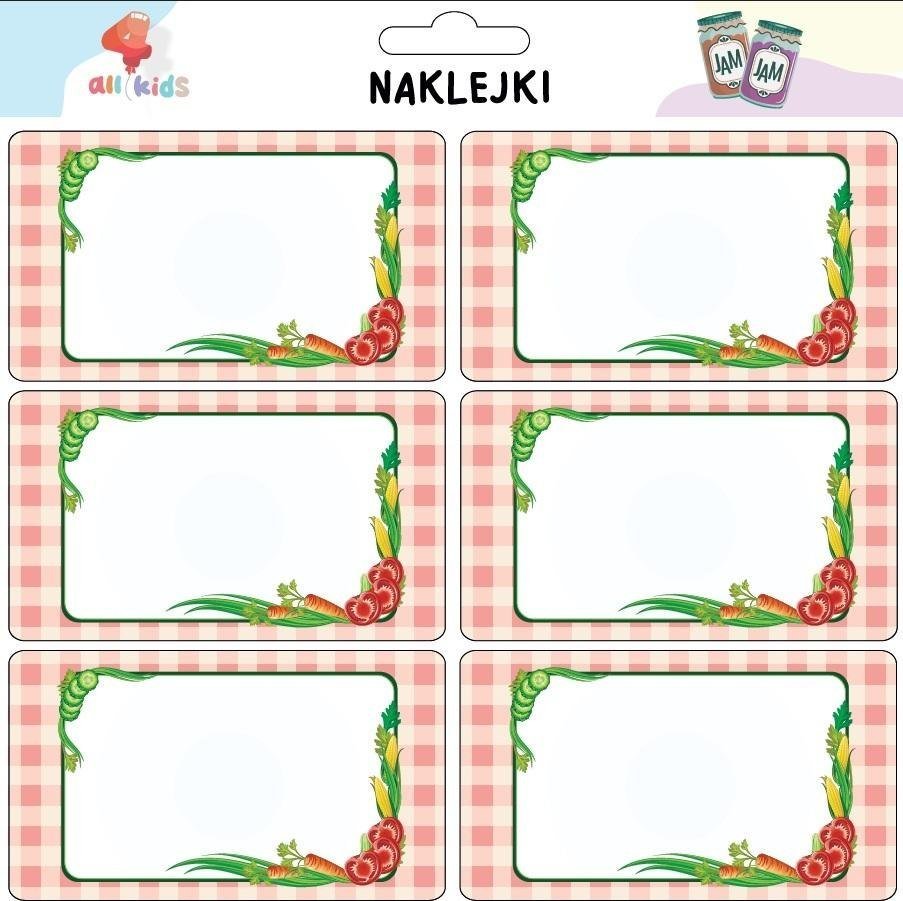 Naklejki na przetwory i przyprawy Warzywa