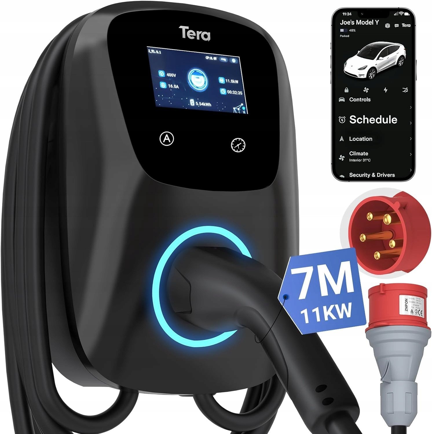 Tera Smart EV ładowarka typu 2 Wallbox so samochodów elektrycznych 11kW 16A