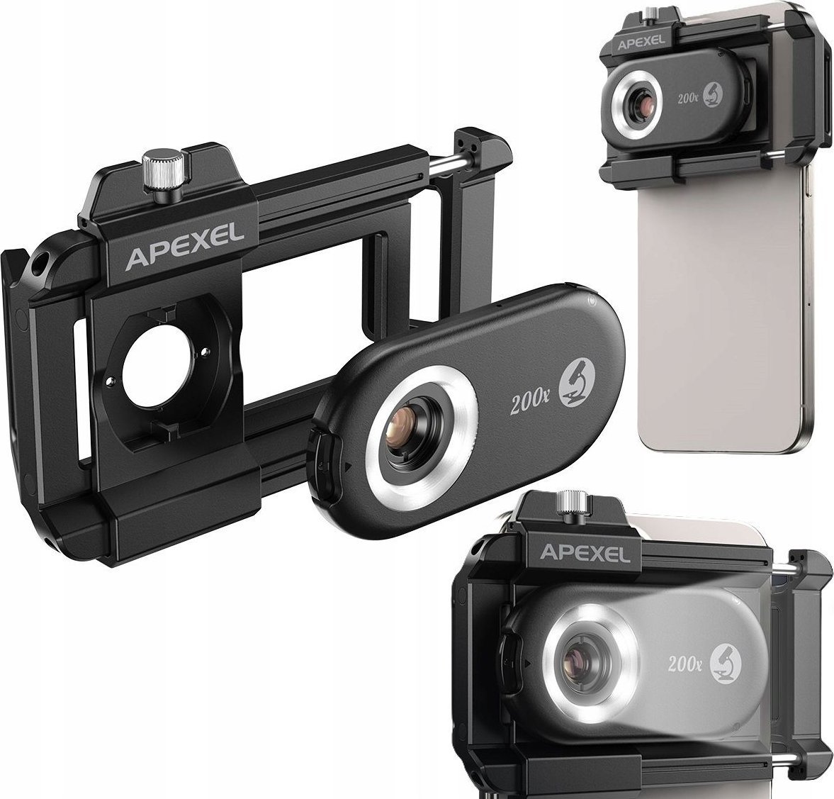 Apexel Obiektyw MIKROSKOP CYFROWY 200x z filtrem CPL do Telefonu Smartfona Telefon / APL-MS200
