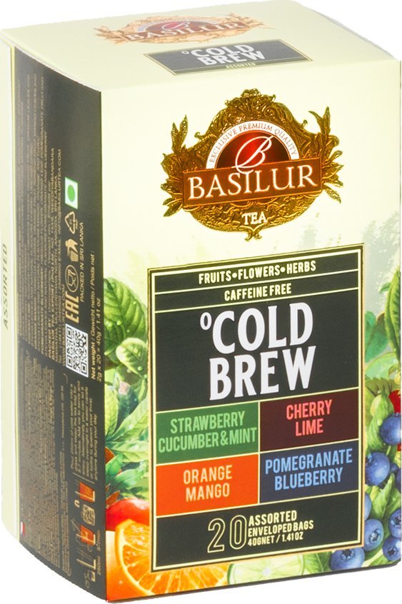 Basilur Basilur COLD BREW ASSORTED zestaw herbat owocowych bez kofeiny 4 smaki - 20 szt.